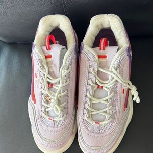Fila Pastel and Red Sneakers